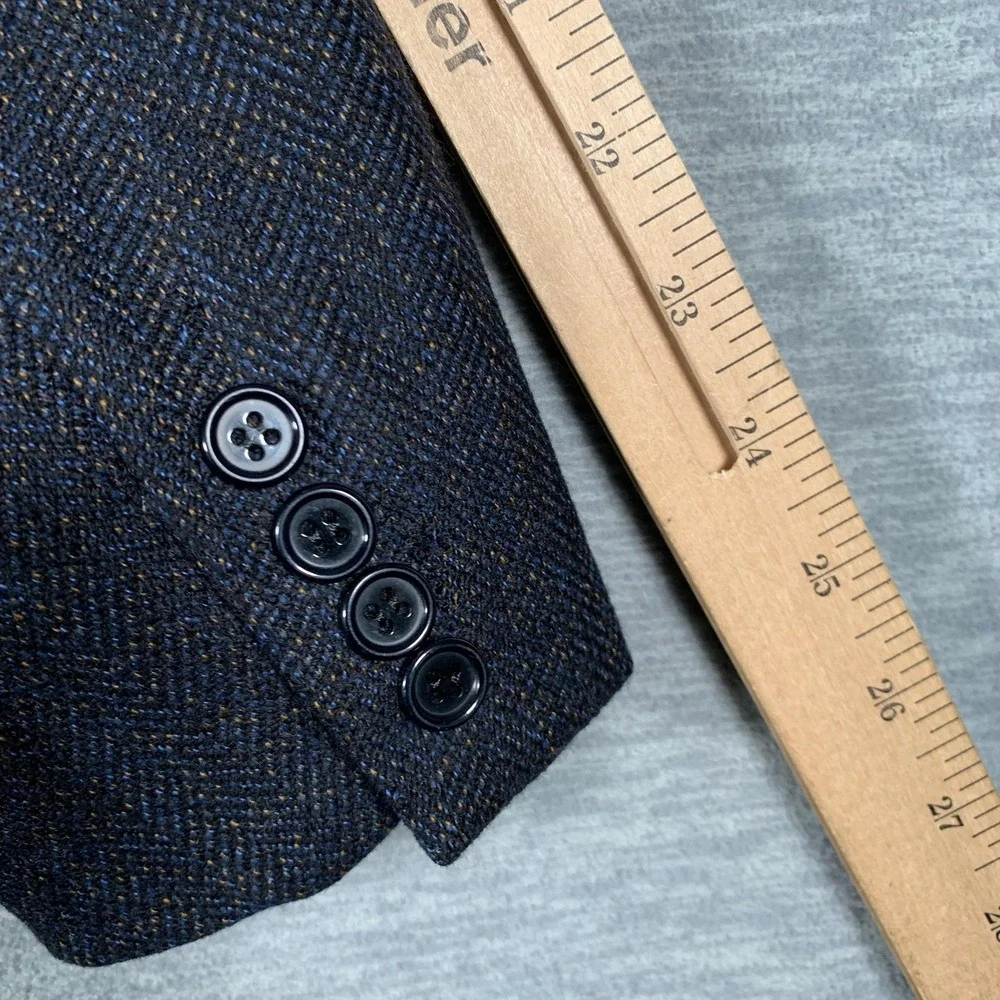 Brioni Blazer Mens 42 Herringbone Wool Cashmere Double Breasted Sport Coat Italy